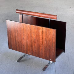 1960’s Wood & Chrome Magazine / Newspaper Holder - Opal Kleinmöbel, W. Germany