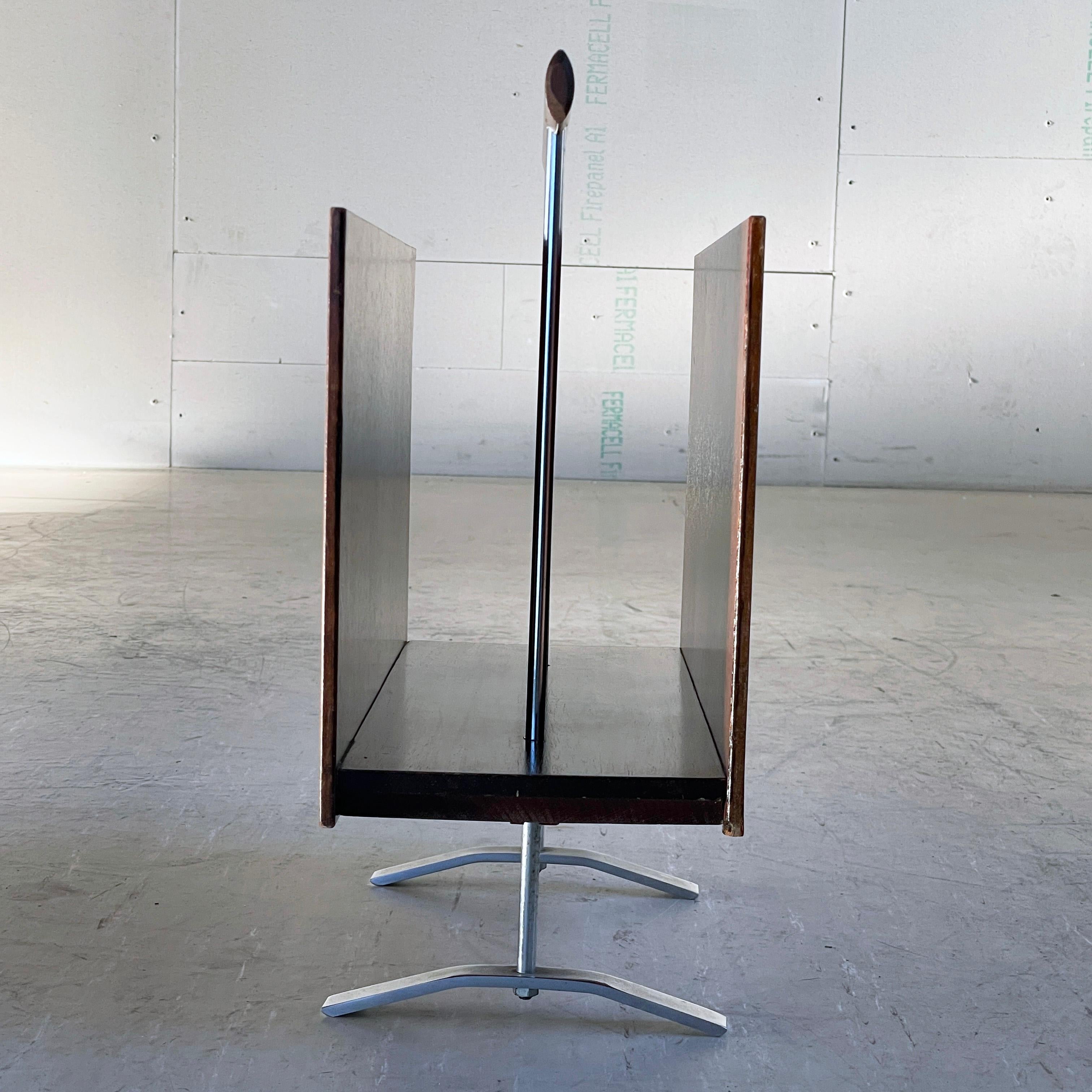 1960’s Wood & Chrome Magazine / Newspaper Holder - Opal Kleinmöbel, W. Germany For Sale 2