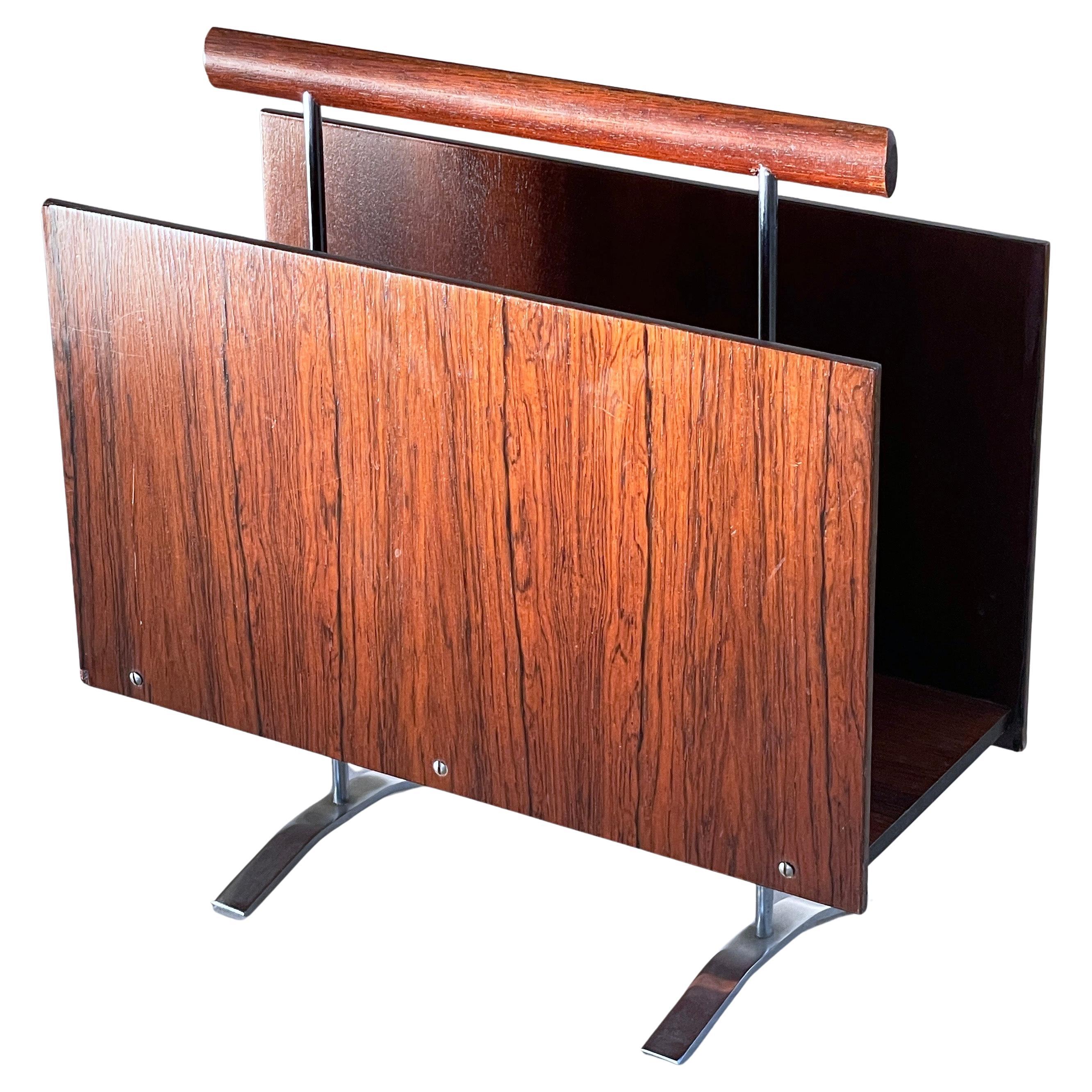 Revistero / Periódico Madera y Cromo Años 60 - Opal Kleinmöbel, W. Alemania