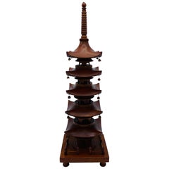 1960s Wood Pagoda Sculpture
