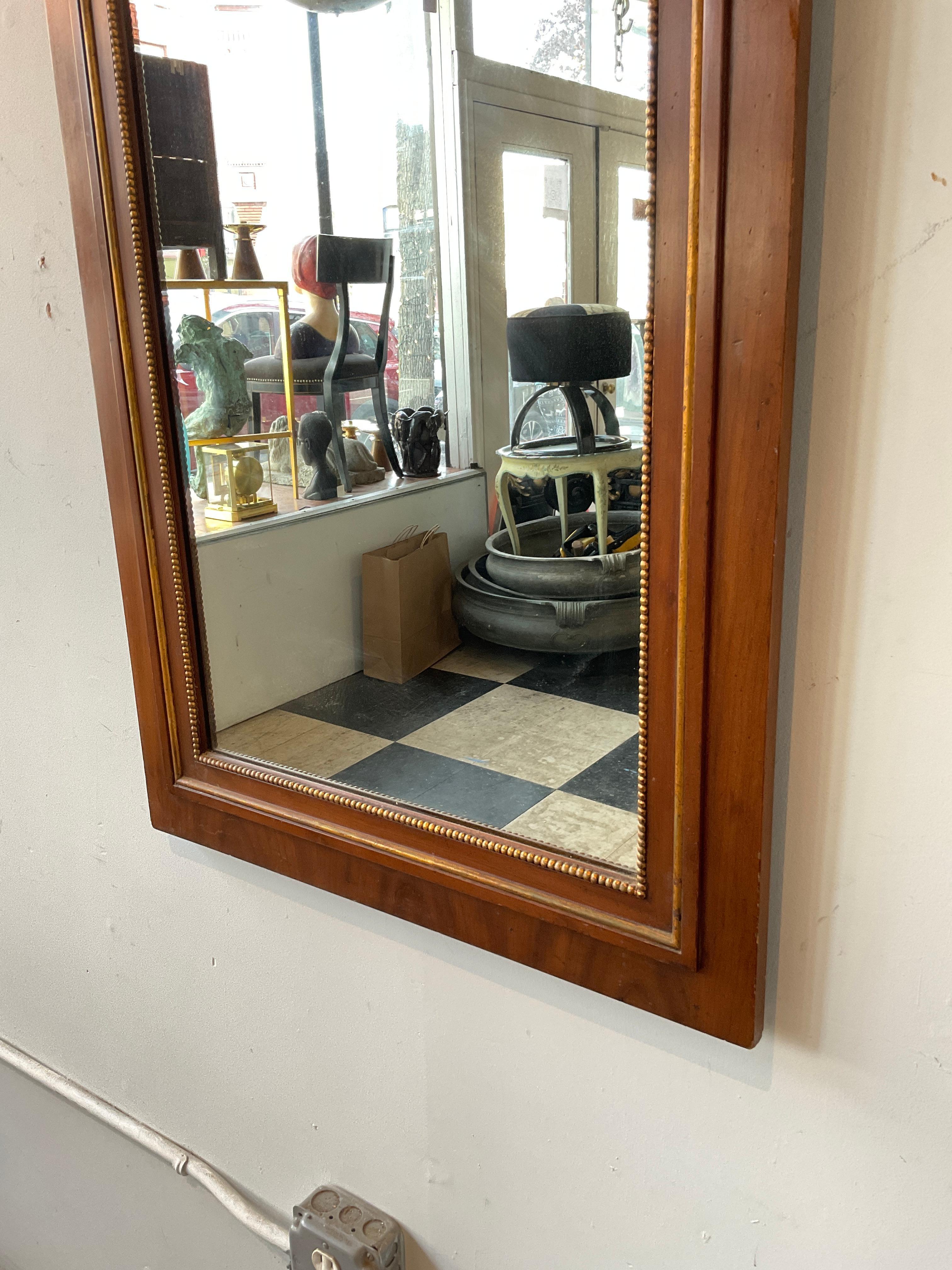 1960s, Wood Trumeau Mirror with Gilt Accents For Sale 3