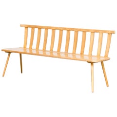1960s Wooden Beech Long Seating Bench