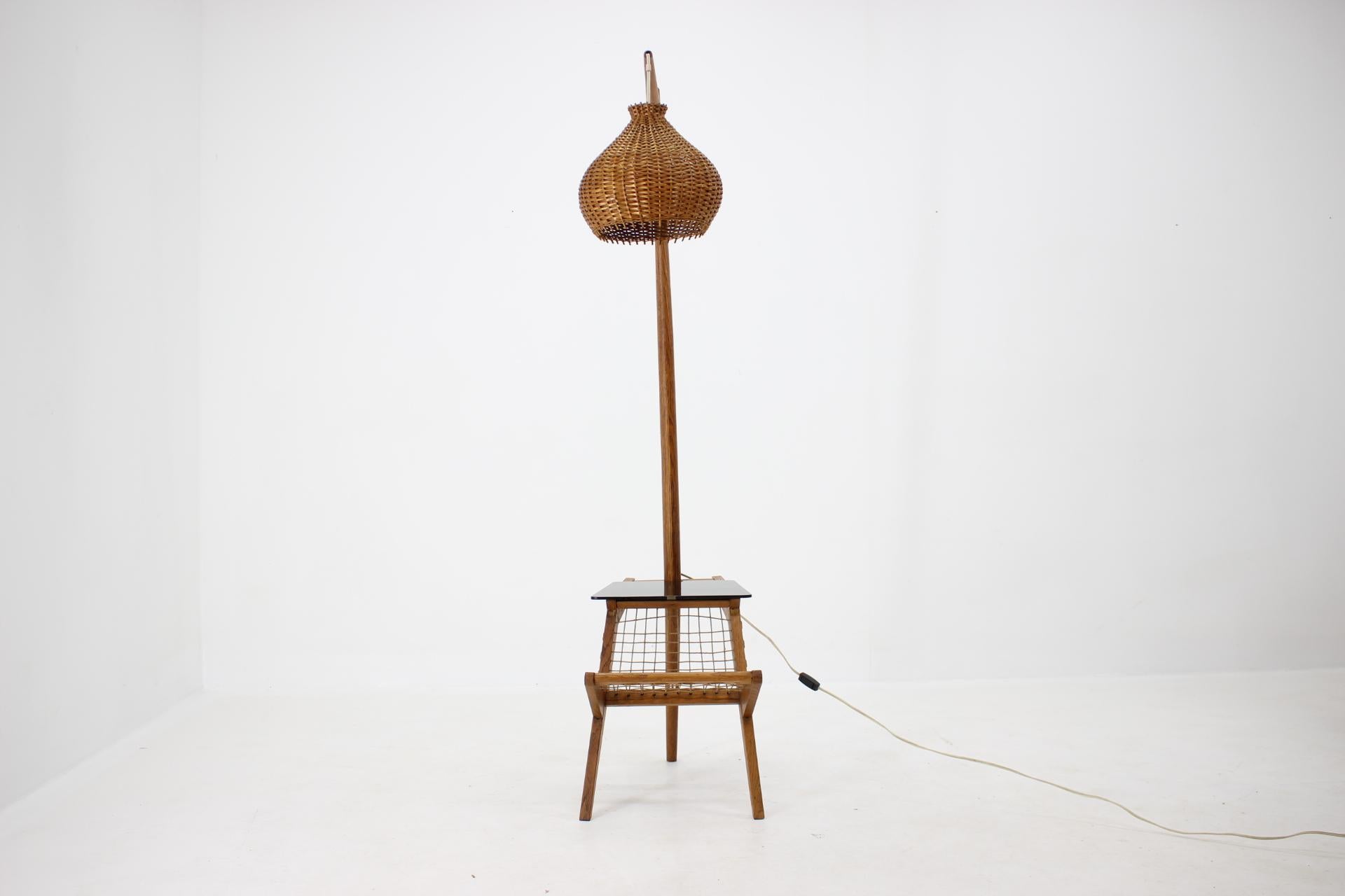 1960s Wooden Floor Lamp by Krasna Jizba, Czechoslovakia In Good Condition In Praha, CZ