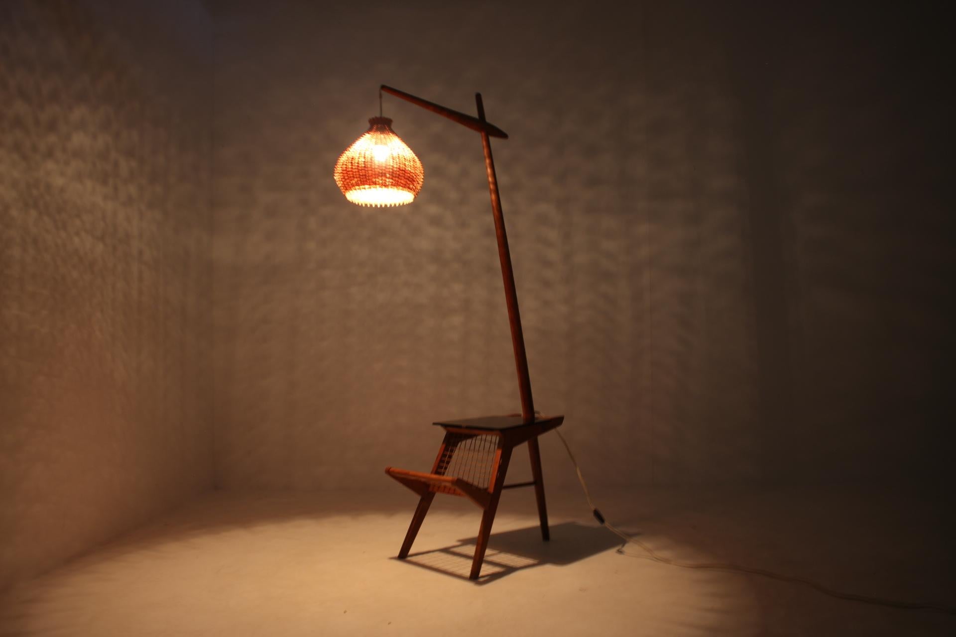 1960s Wooden Floor Lamp by Krasna Jizba, Czechoslovakia 3