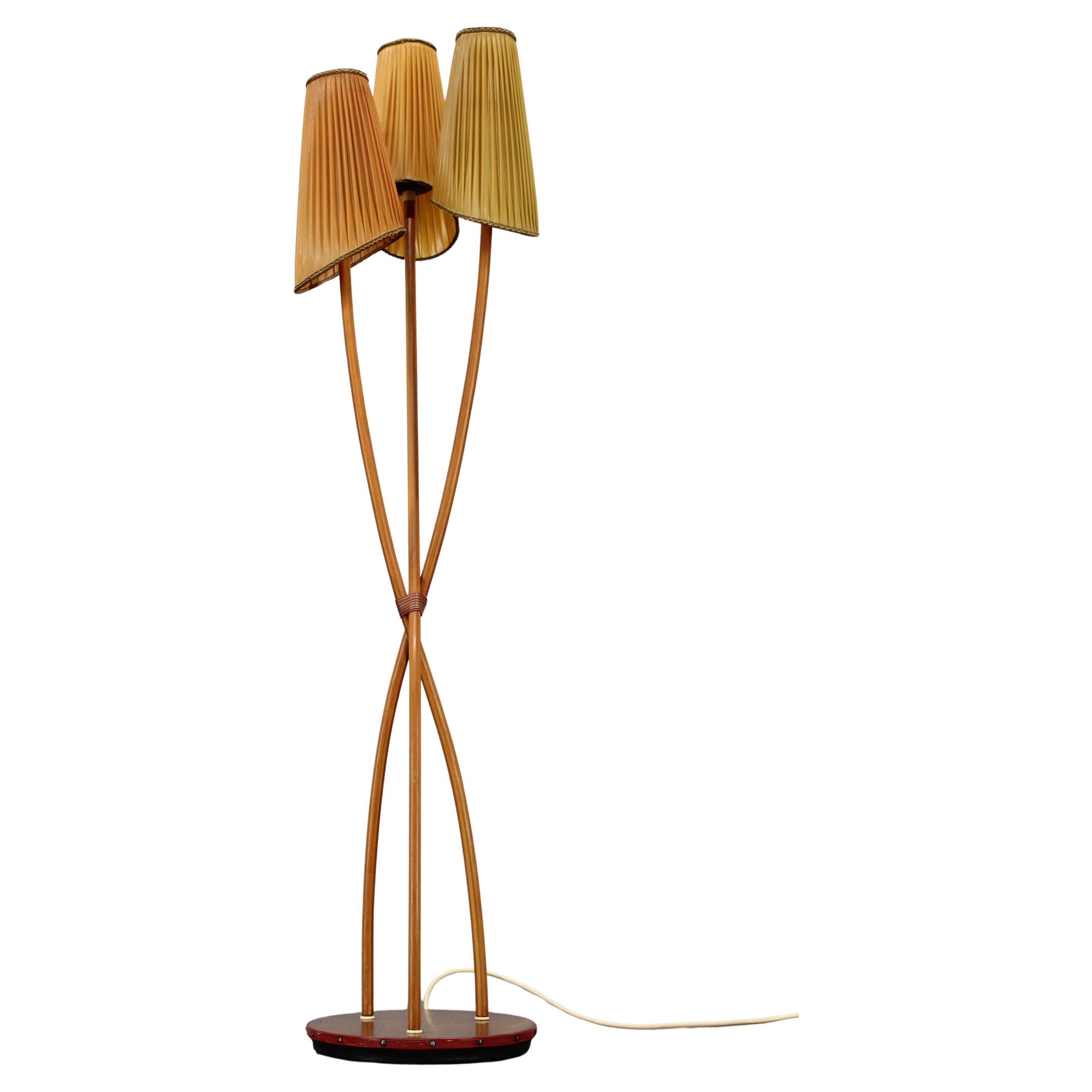 1960s Wooden Floor Lamp East Germany