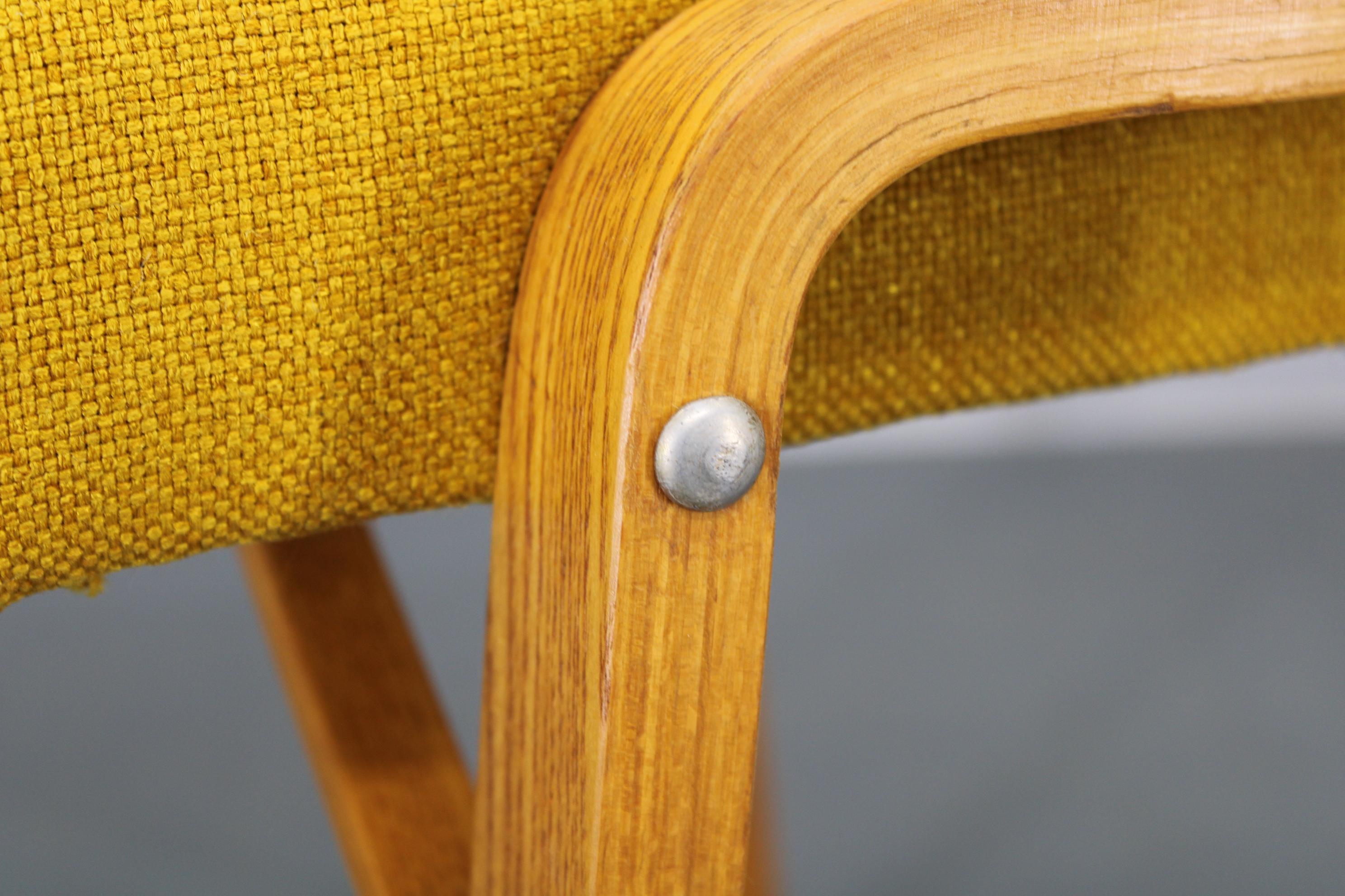 1960s Wooden Restored Stool , Czechoslovakia For Sale 4