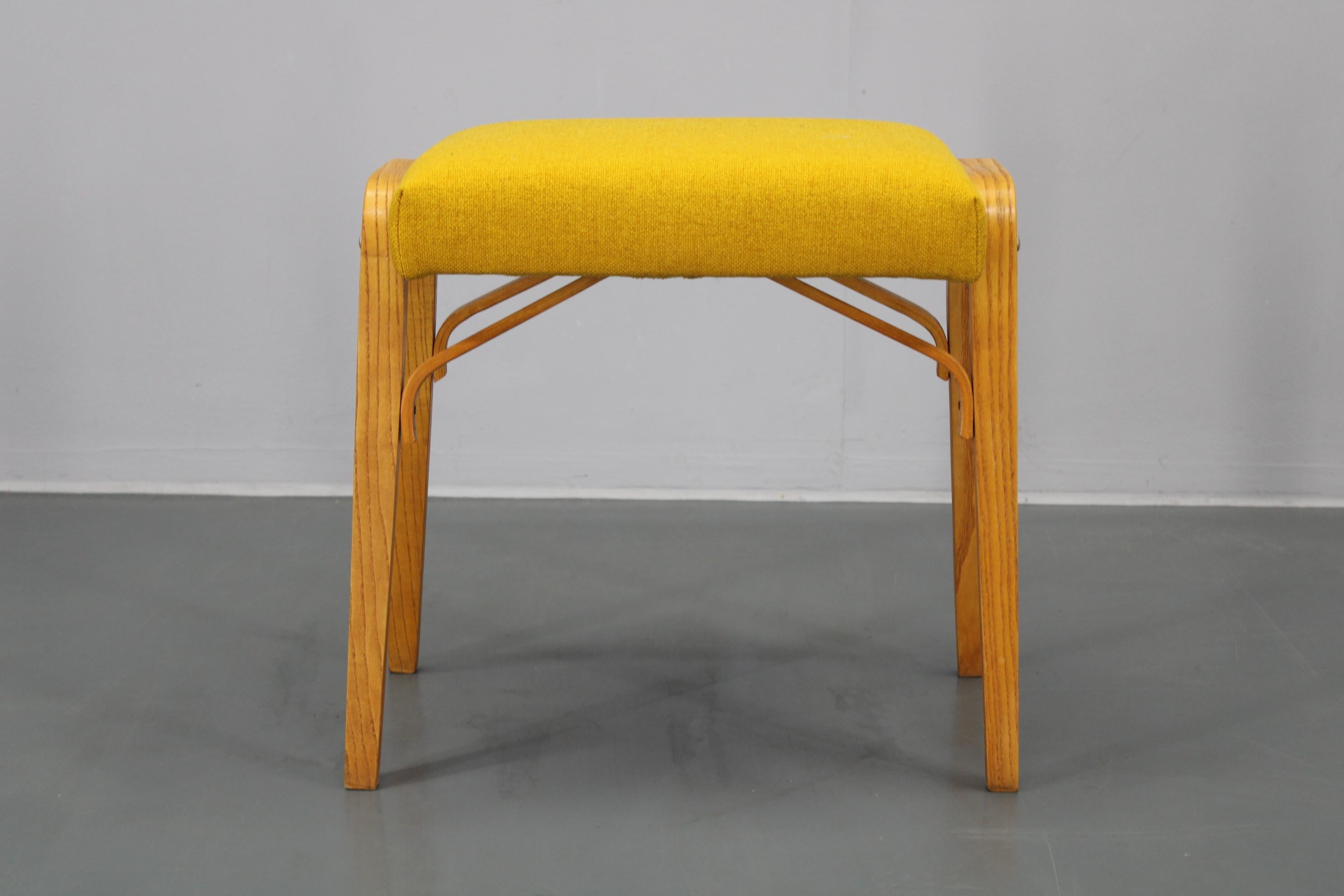 1960s Wooden Restored Stool , Czechoslovakia For Sale 1