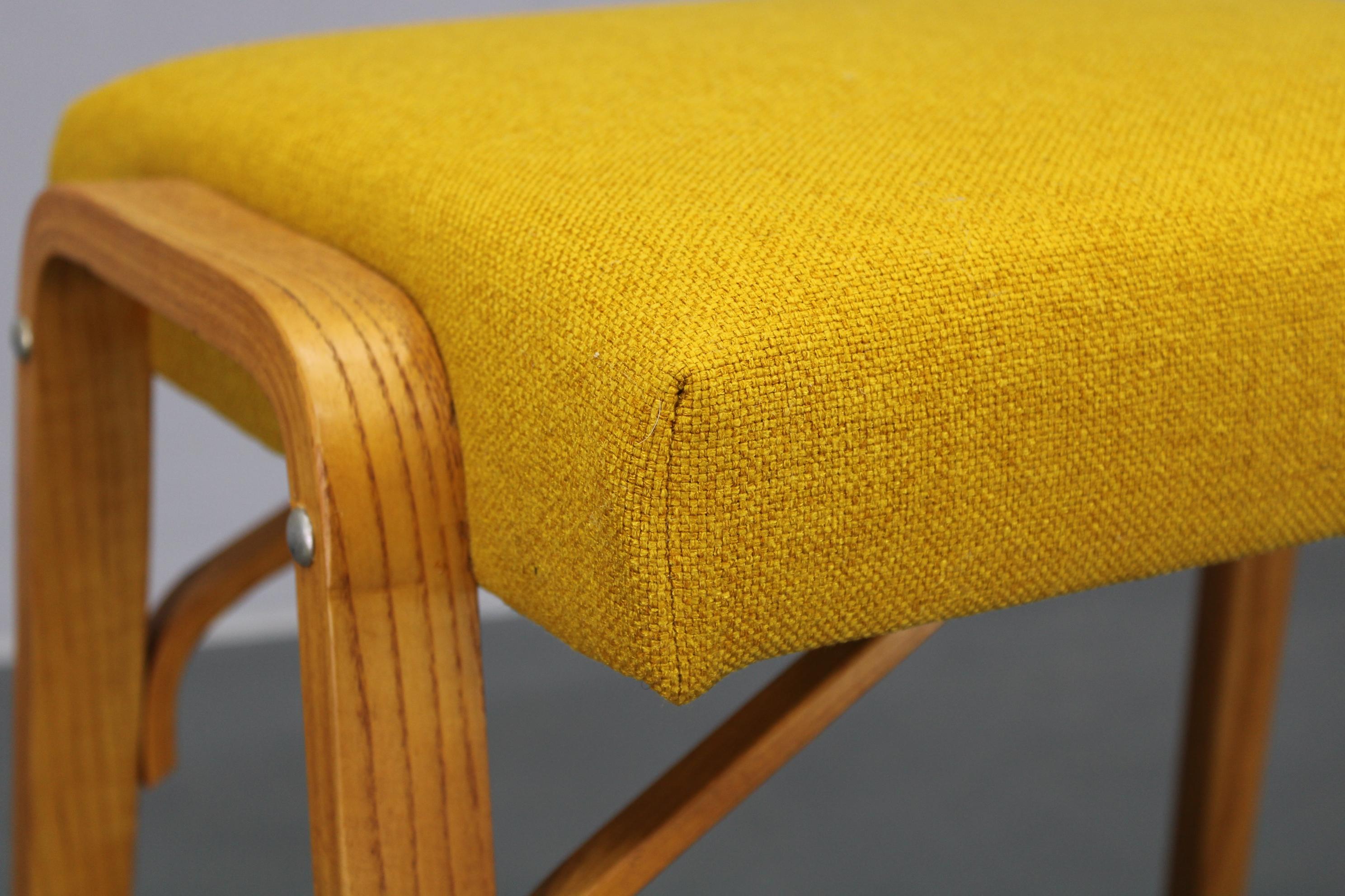 1960s Wooden Restored Stool , Czechoslovakia For Sale 3