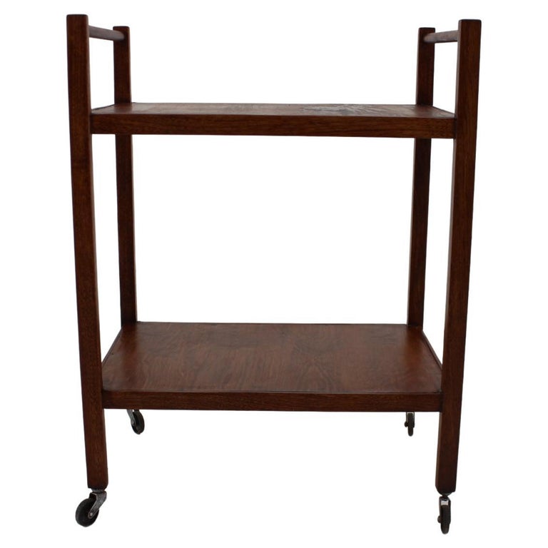 1960s Wooden Serving Cart, Czechoslovakia For Sale at 1stDibs