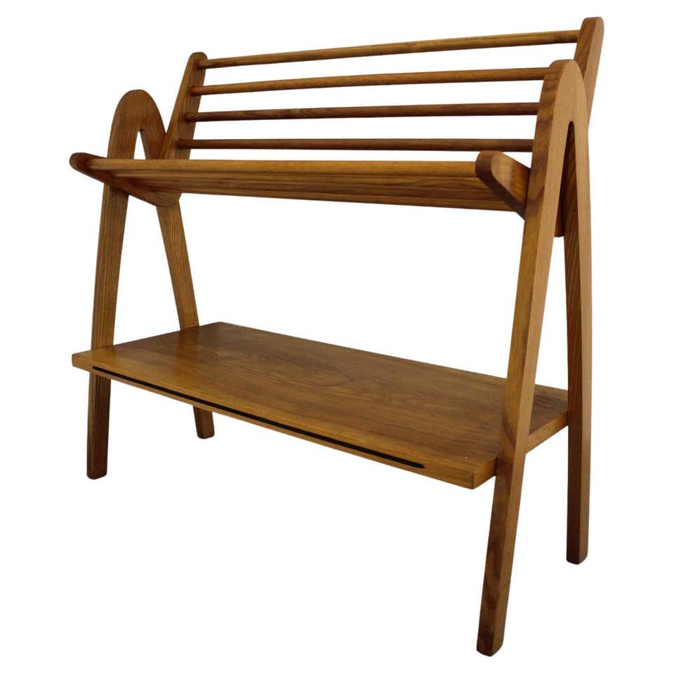 1960's Wooden Slatted Shoe Rack, Czechoslovakia at 1stDibs