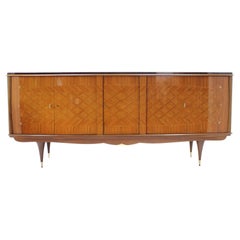 Retro 1960s Wooden Sideboard in High Gloss Finish, Italy 