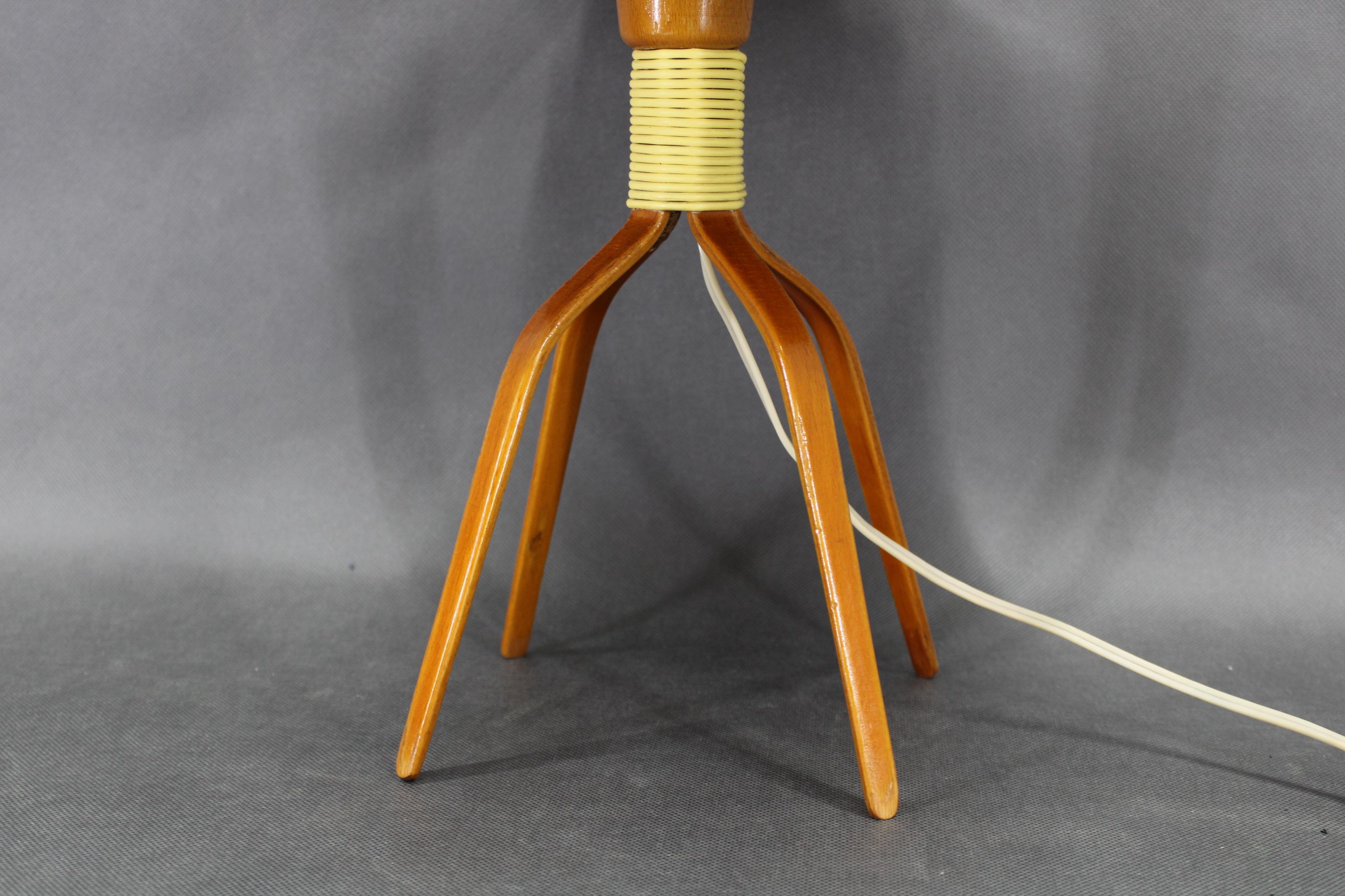 Ceco 1960s Wooden Table Lamp, Czechoslovakia in vendita