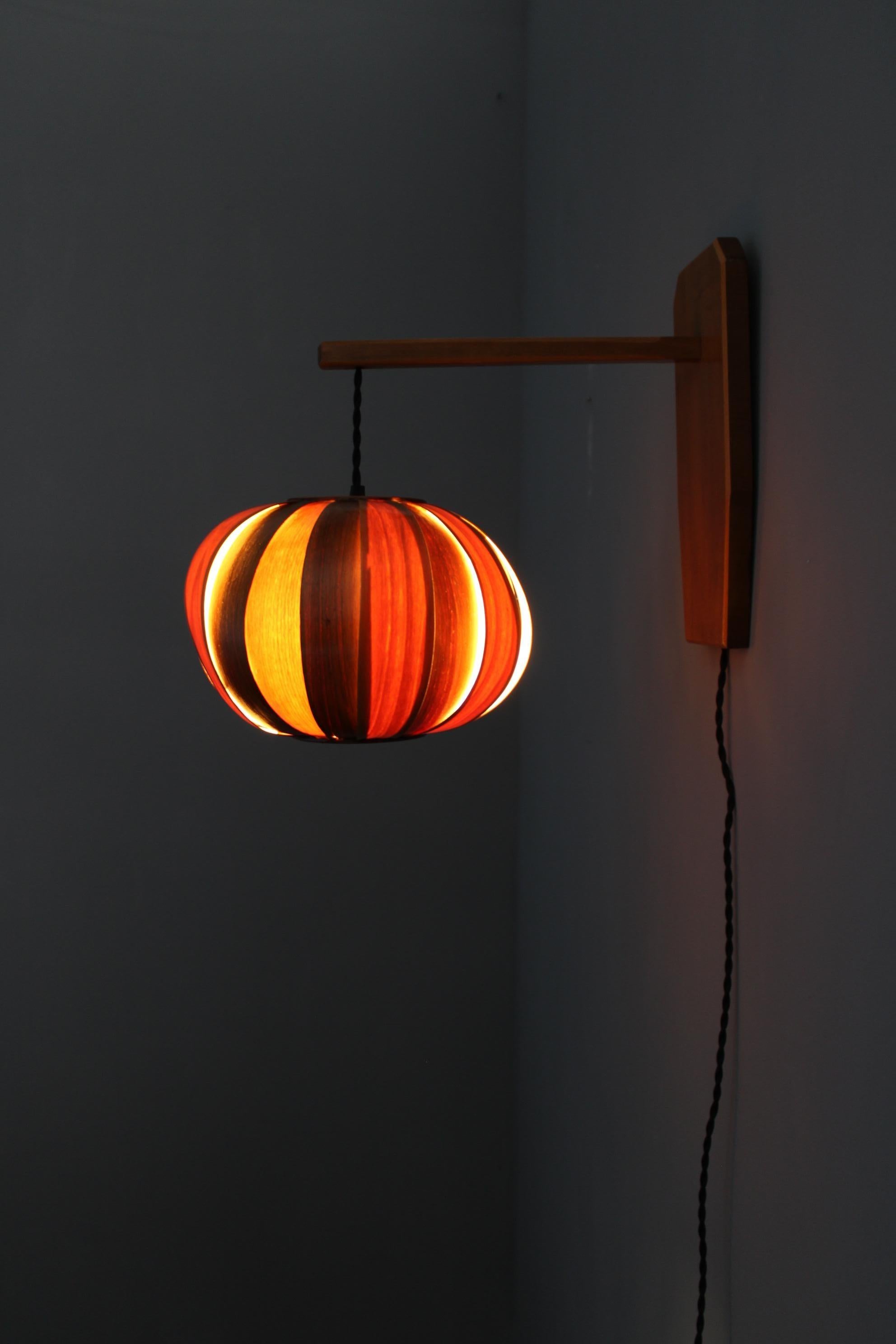 1960s Wooden Wall Lamp, Czechoslovakia For Sale 5