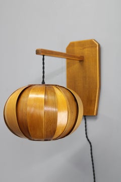 1960s Wooden Wall Lamp, Czechoslovakia