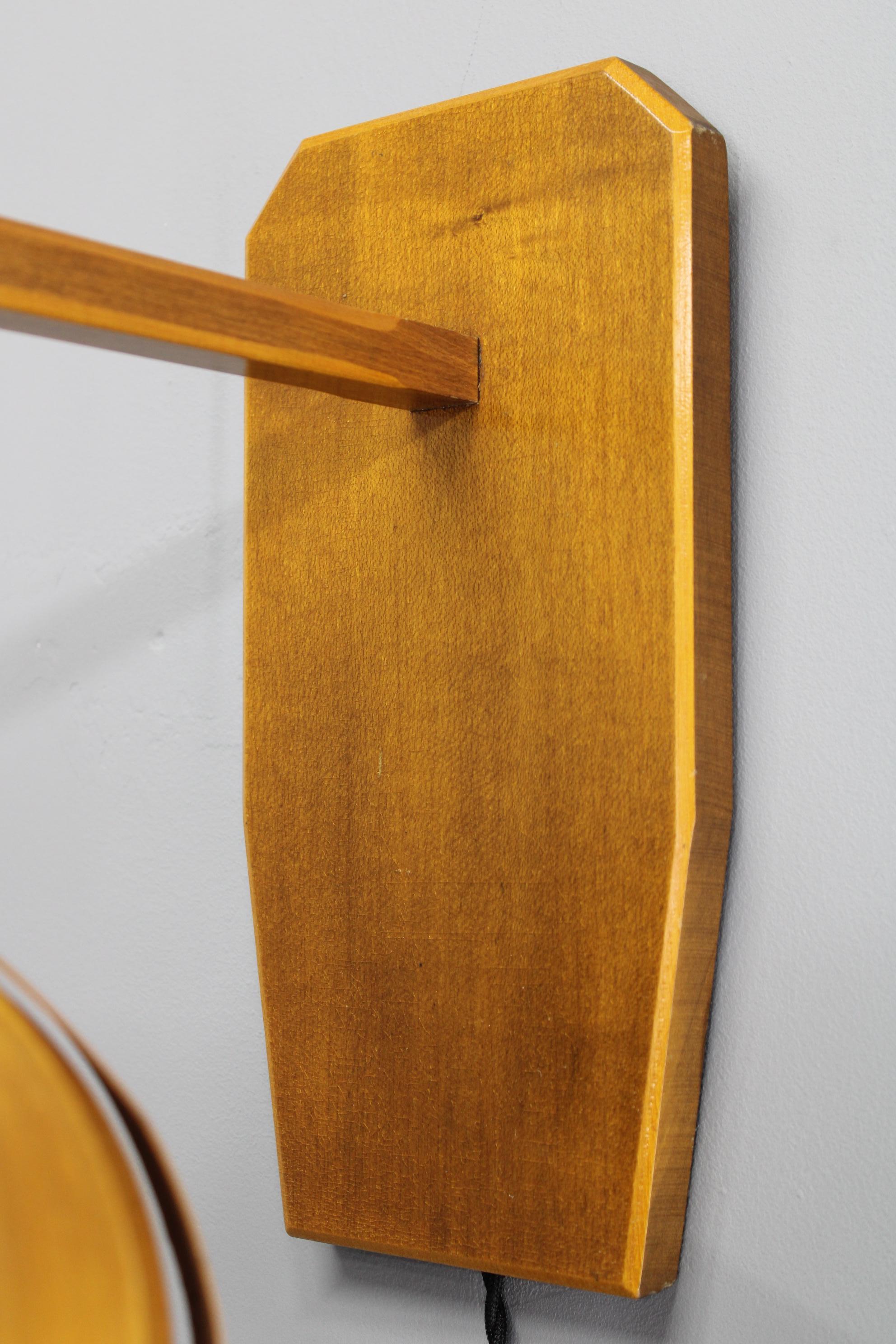 1960s Wooden Wall Lamp, Czechoslovakia For Sale 1