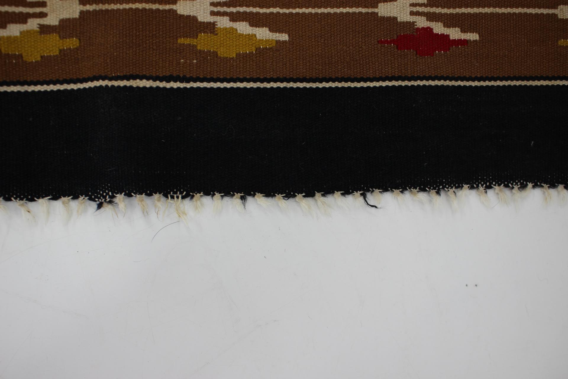 1960s Wool Kilim Carpet, Czechoslovakia For Sale 6
