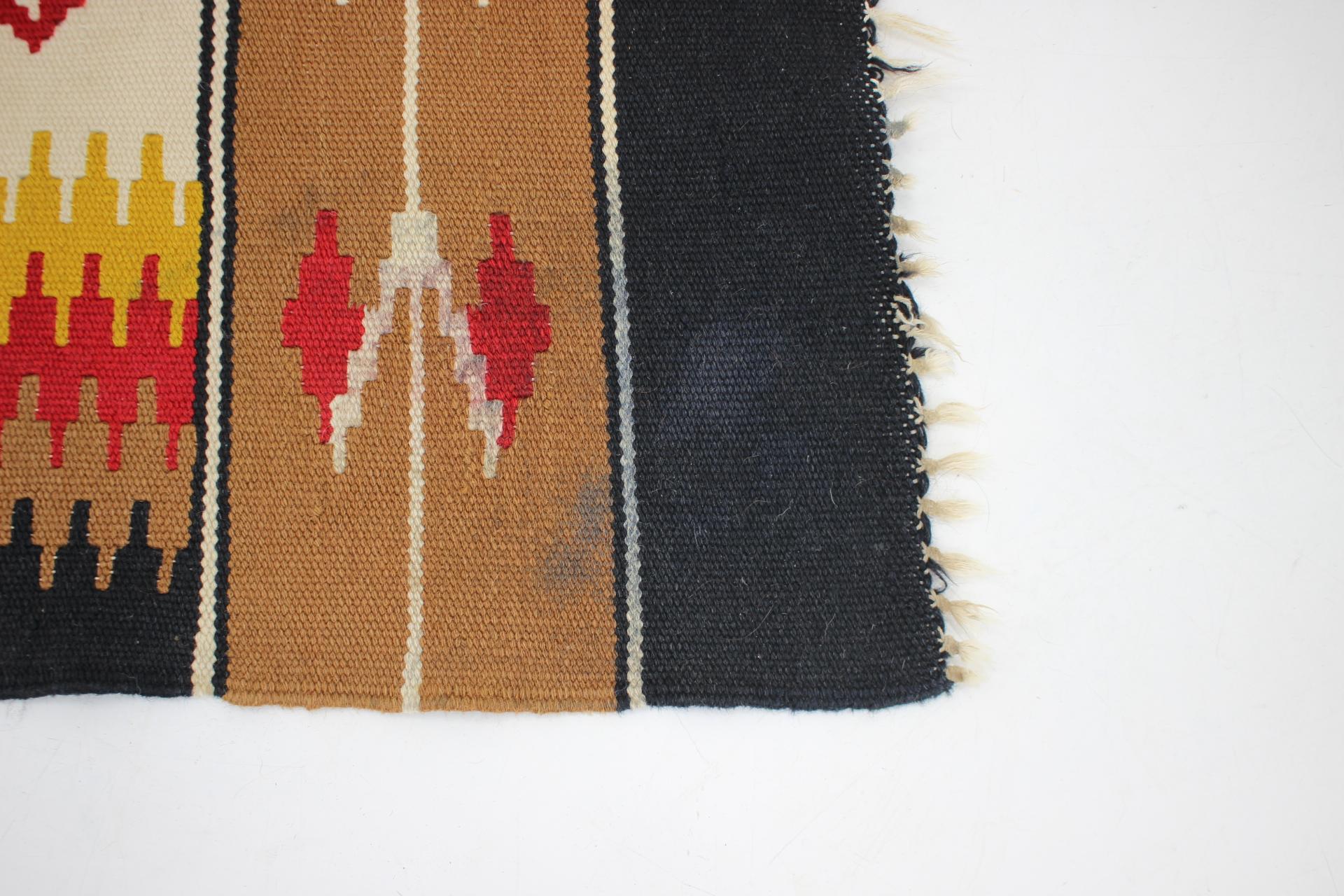 Mid-20th Century 1960s Wool Kilim Carpet, Czechoslovakia For Sale