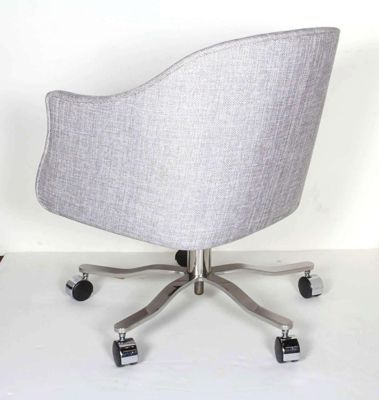 American 1960s Woven Swivel Desk Chair Designed by Ward Bennett