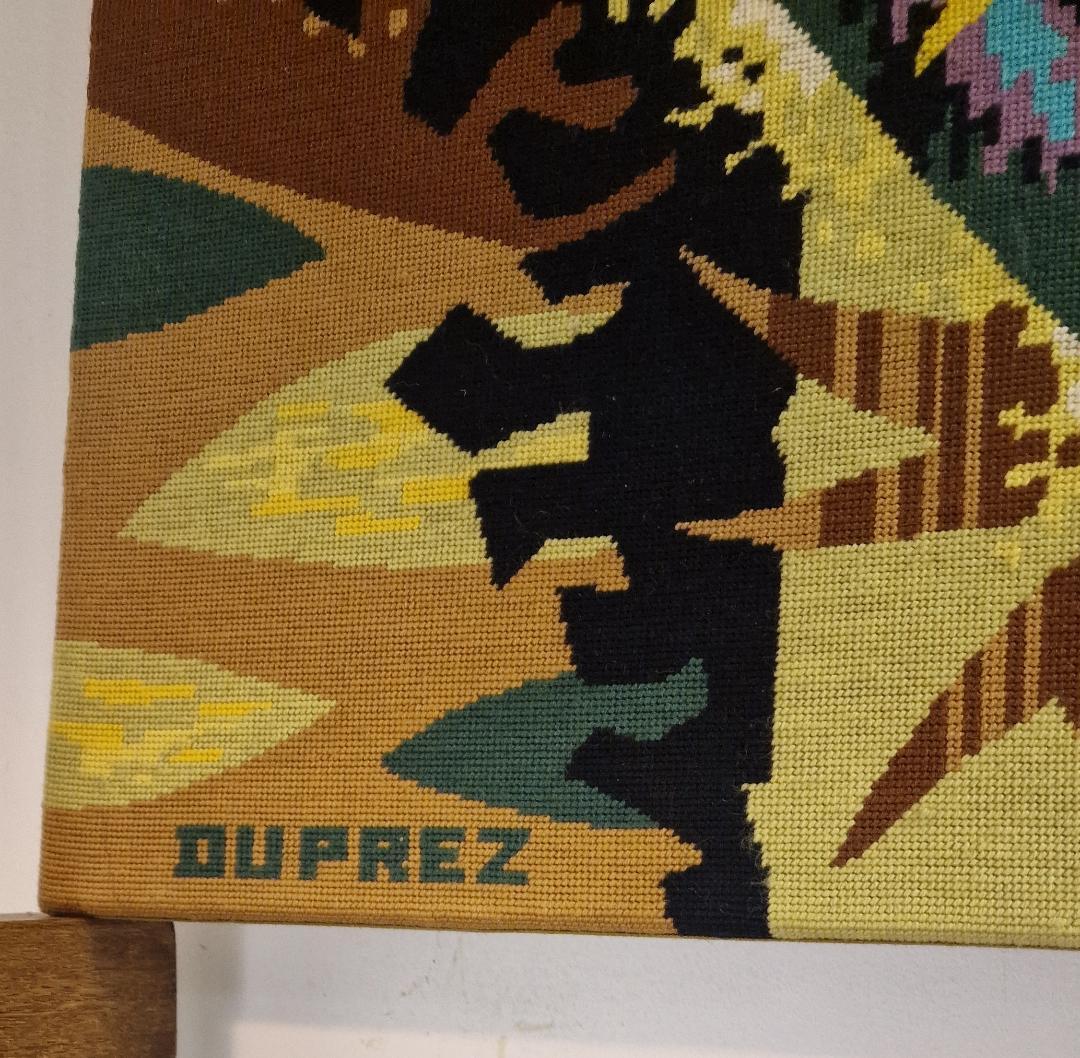 Mid-Century Modern 1960s woven Tapestry by Jean-Claude Duprez For Sale