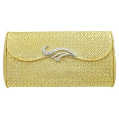 1960's Woven Two-Color Gold and Diamond Clutch T