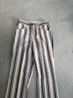 Vaqueros Wrangler de los años 60, estilo hippie, con rayas moradas. Nuevos, sin estrenar. EE. UU.