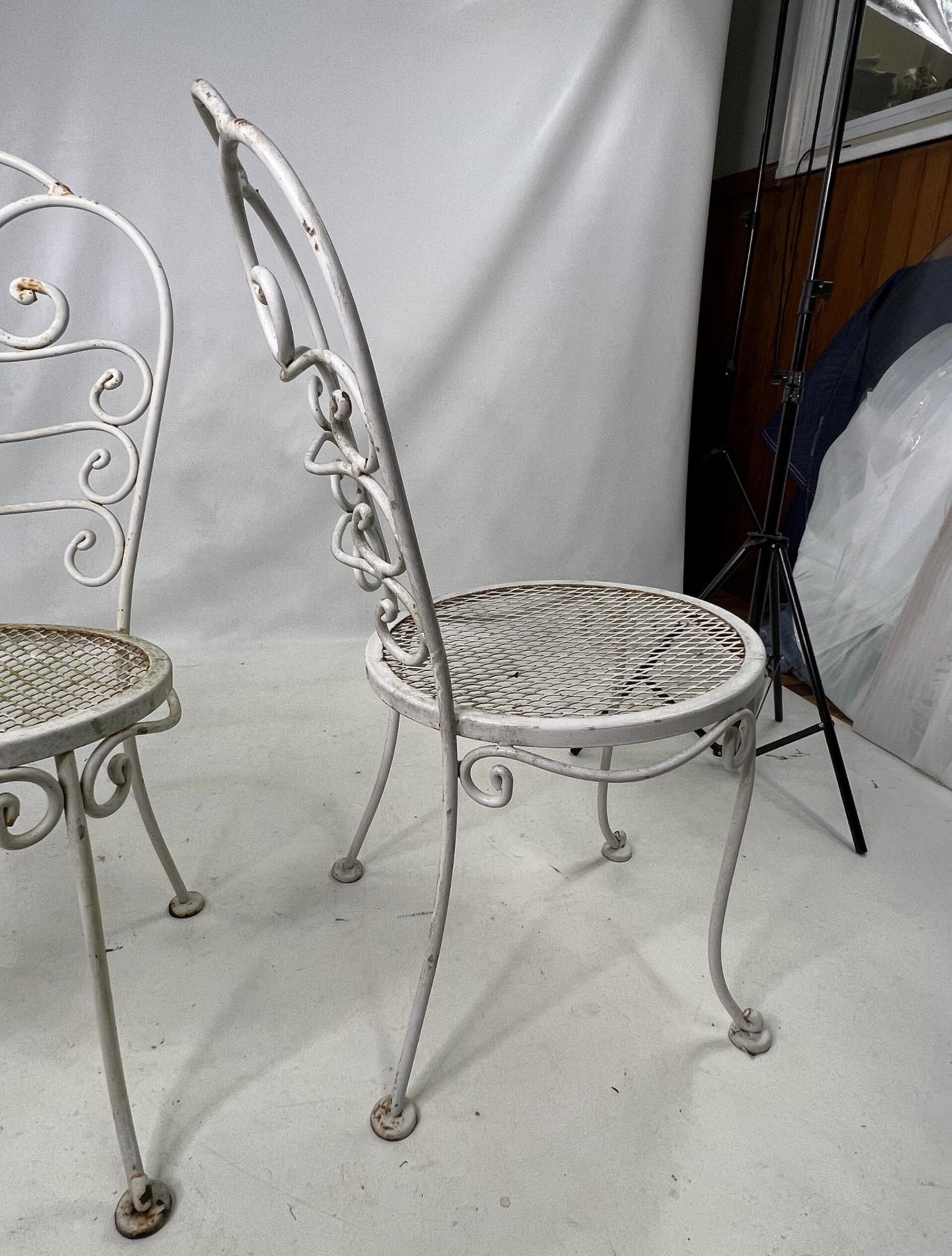 American 1960s Wrought Iron Cafe Chairs, Pair For Sale
