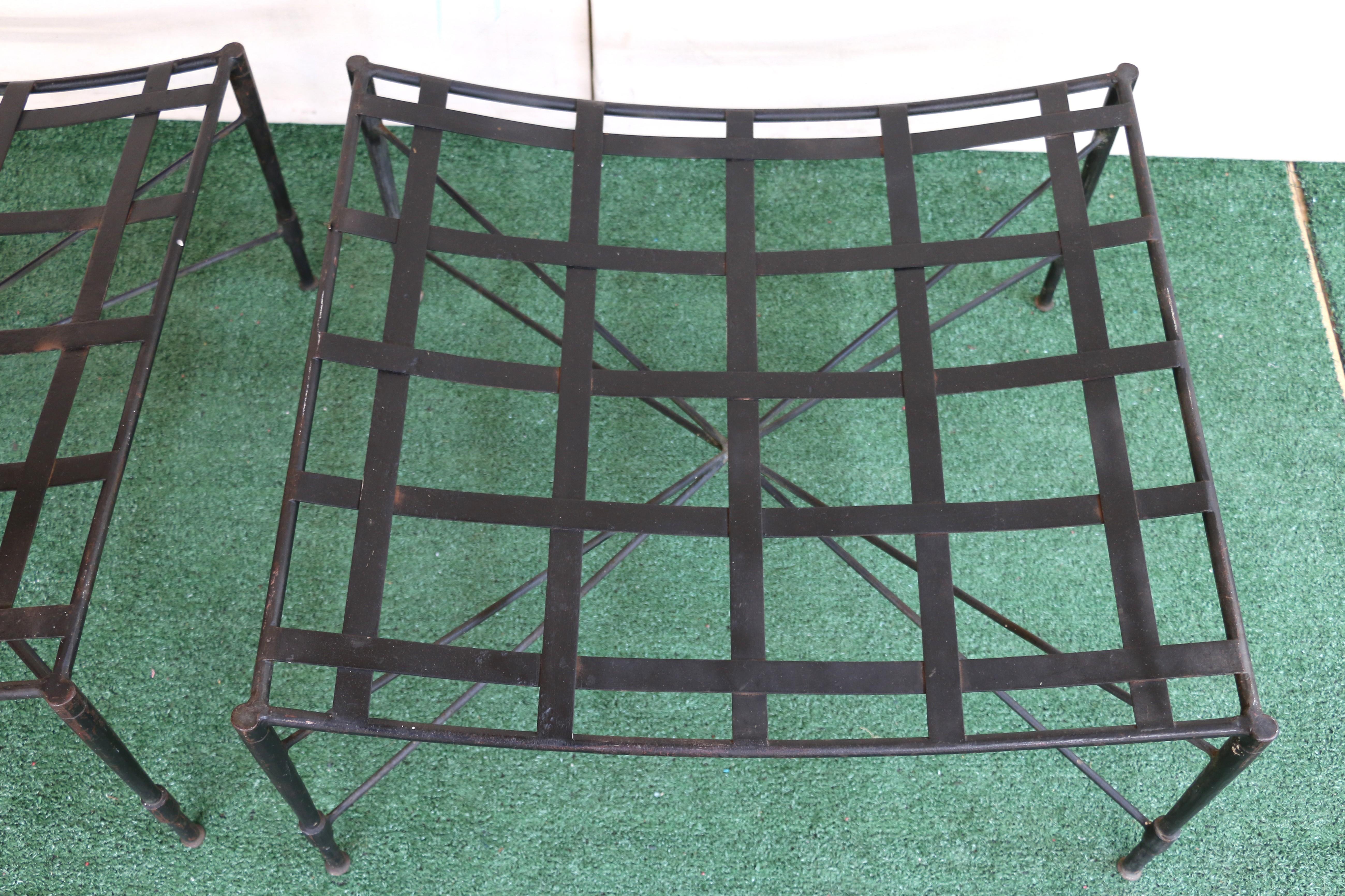 Otomana de patio de hierro forjado de los años 60, por Mario Papperzini en venta 4