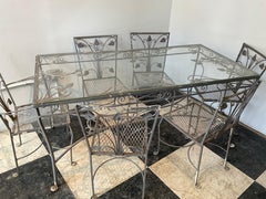 1960s Wrought Iron Salterini Outdoor Dining Set for 6