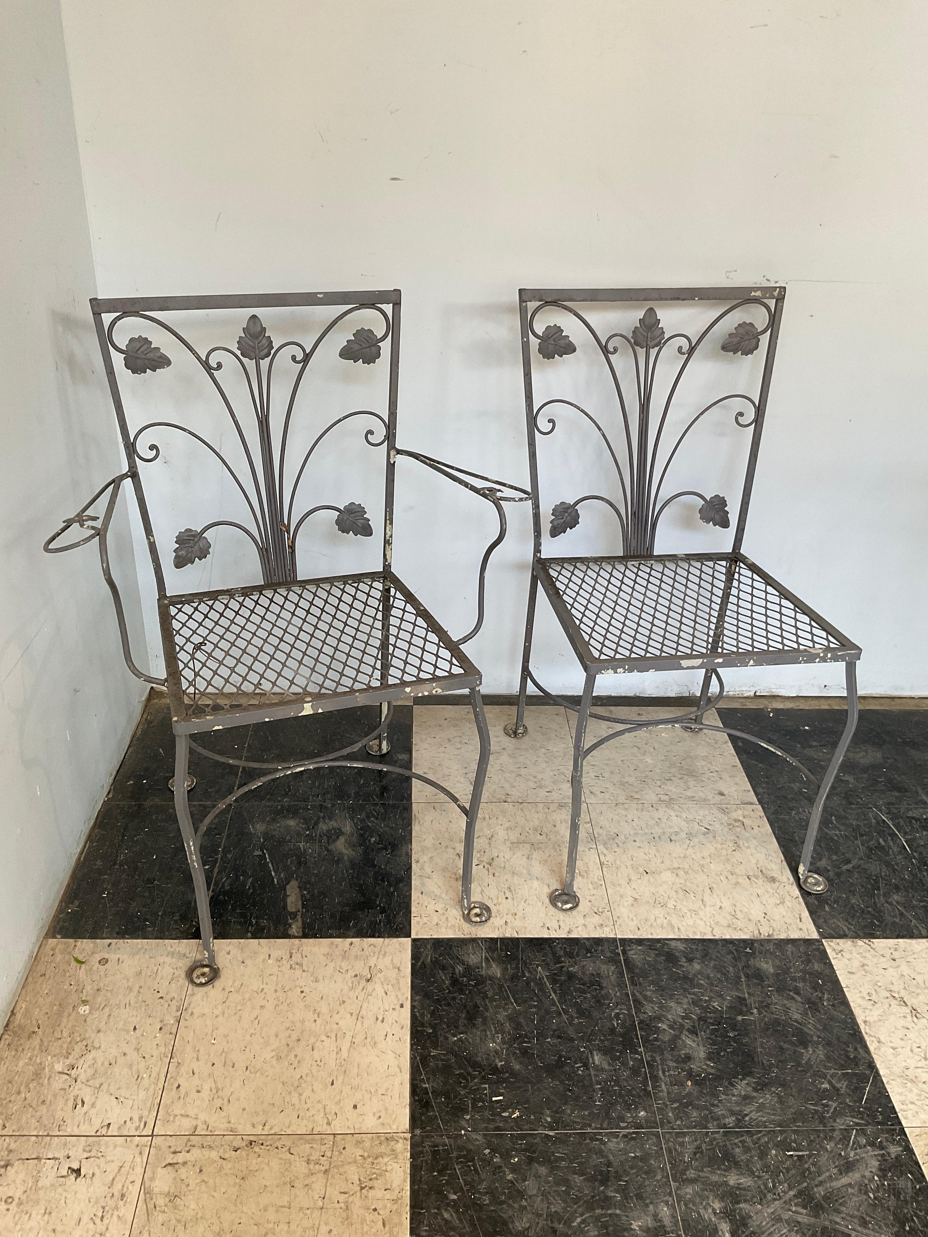 1960s Wrought Iron Salterini Outdoor Dining Set for 6 4