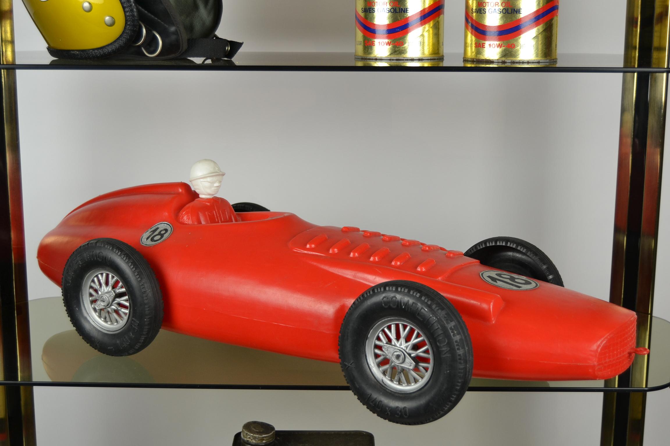 20th Century 1960s Extra Large Racing Car Toy with Driver