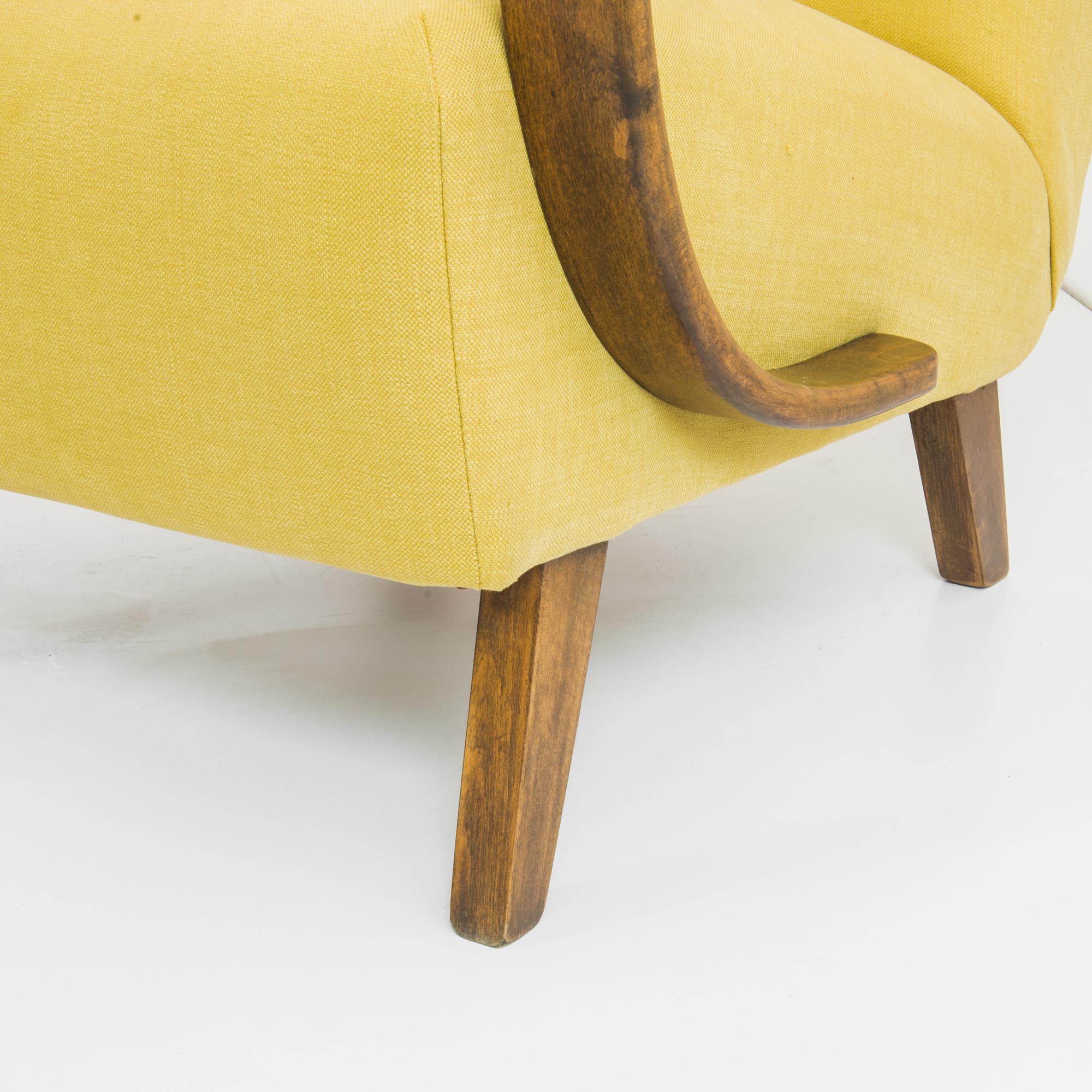 1960s Yellow Armchairs by J. Halabala, a Pair 1