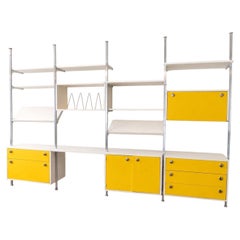 1960's Yellow George Nelson CSS Yellow Tension-Pole Wall Unit, Herman Miller
