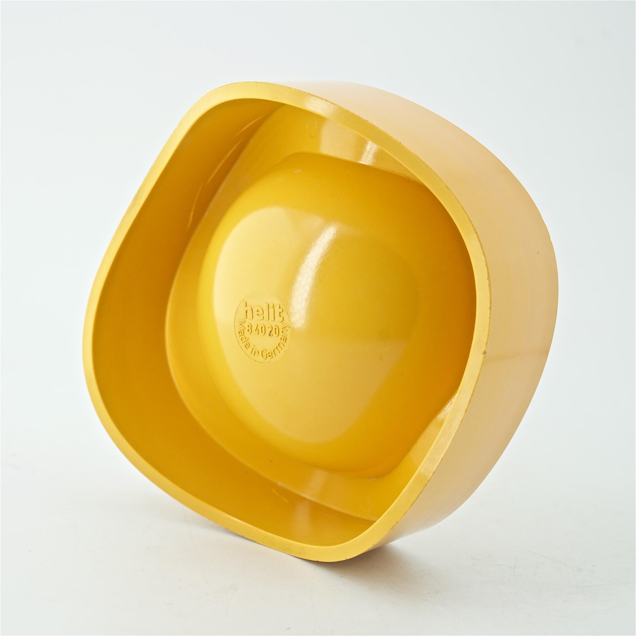 Plastic 1960s Yellow German Pop Art Undulating Tripod Key Candy Dish Table Sculpture