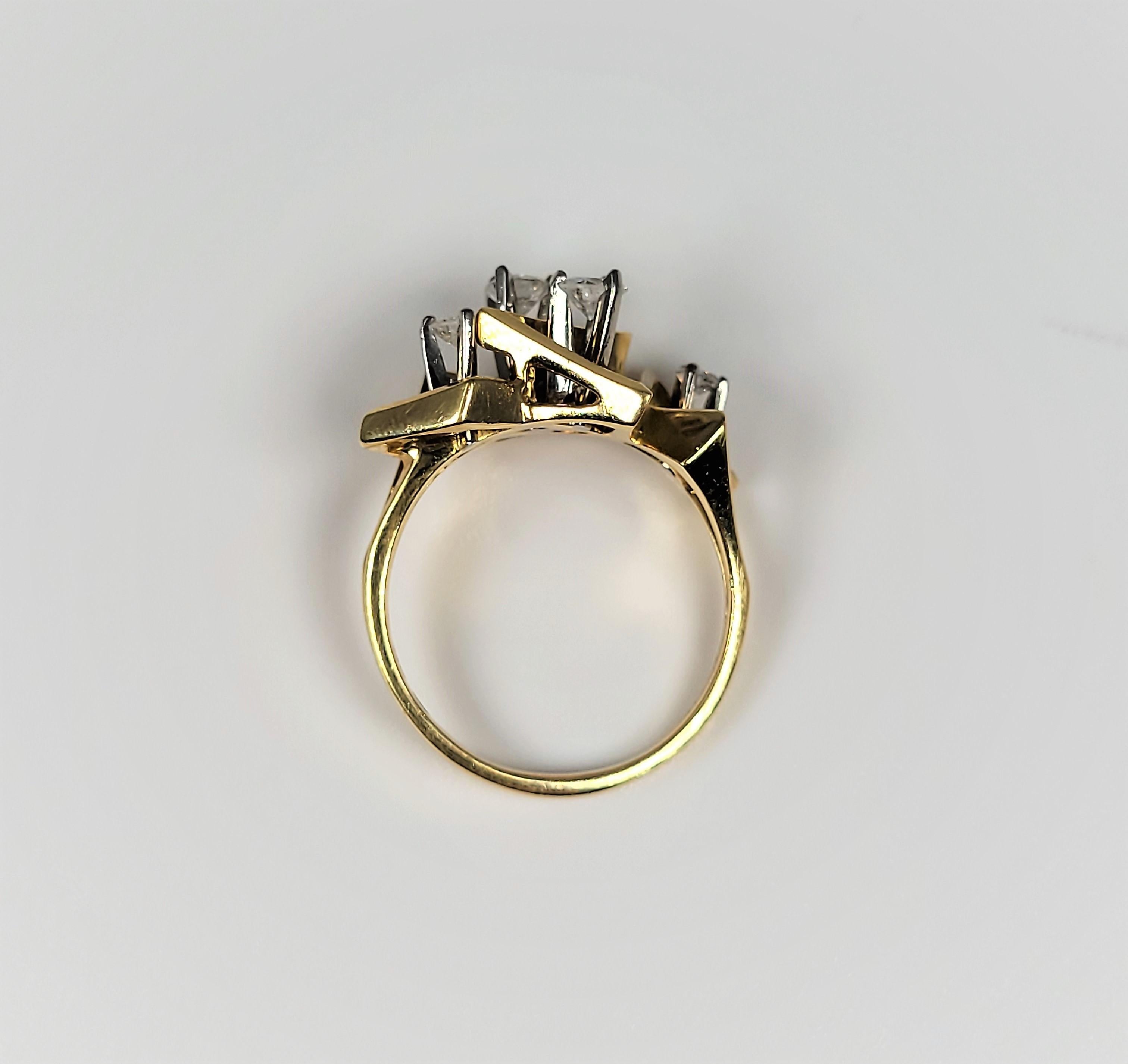 1960's Yellow Gold Diamond Ring For Sale 2