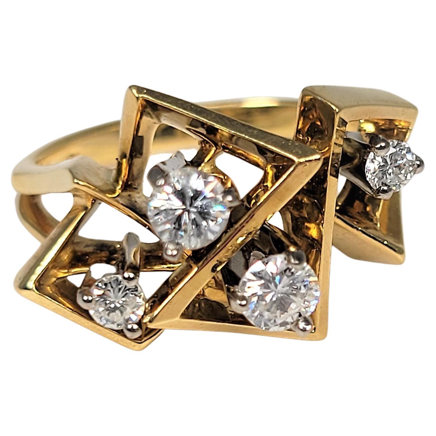 1960's Yellow Gold Diamond Ring