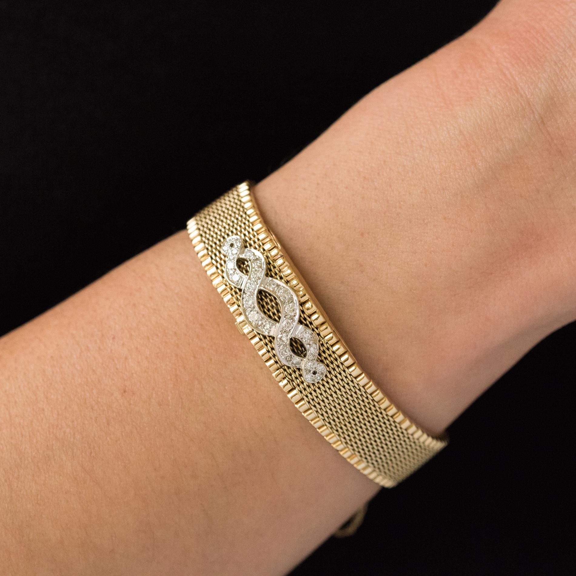 Retro 1960s Yellow Gold Diamonds Jewel Ladies Wristwatch