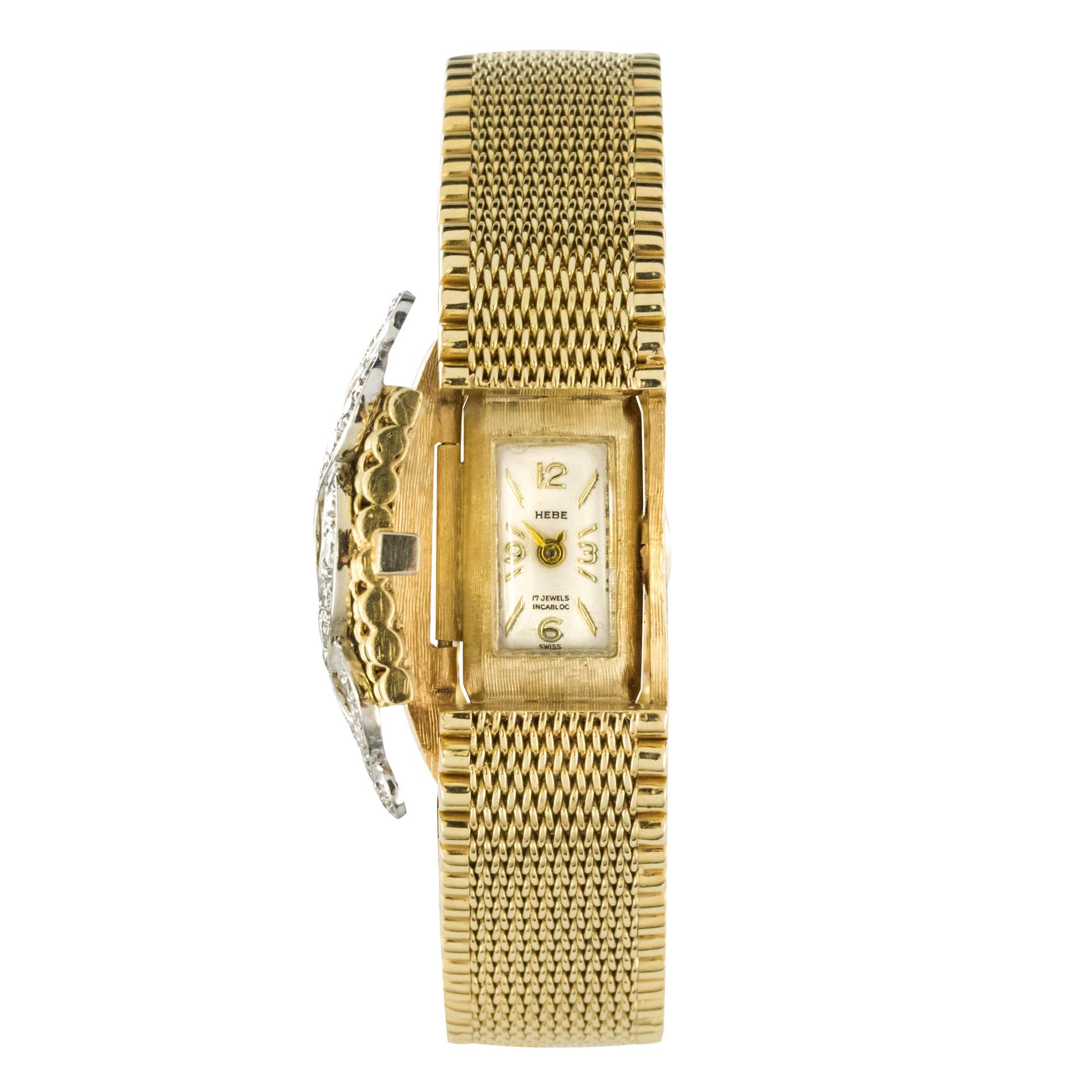 1960s Yellow Gold Diamonds Jewel Ladies Wristwatch