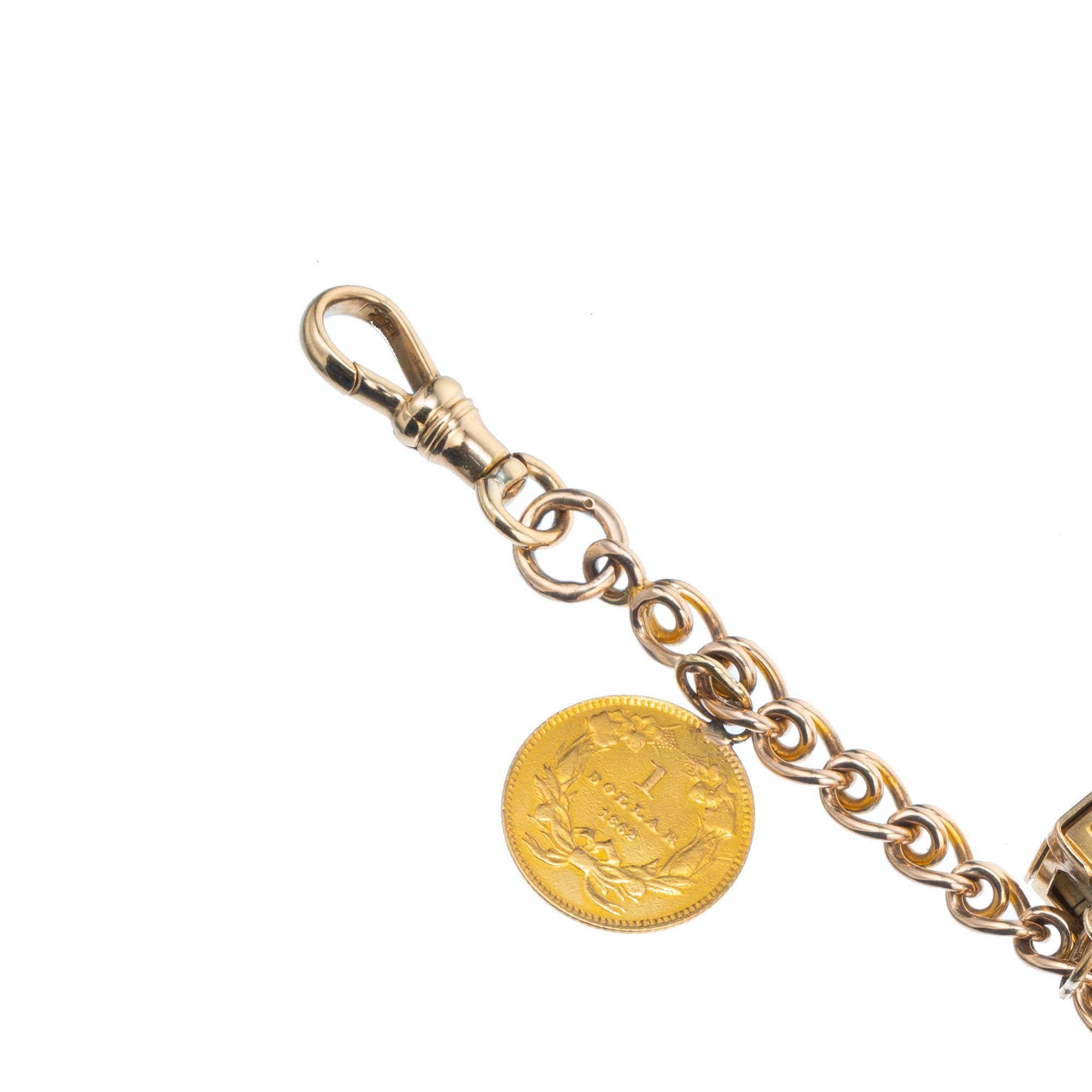Bracelet à breloques sur le thème du Mad-Money en or jaune des années 1960 Bon état - En vente à Stamford, CT