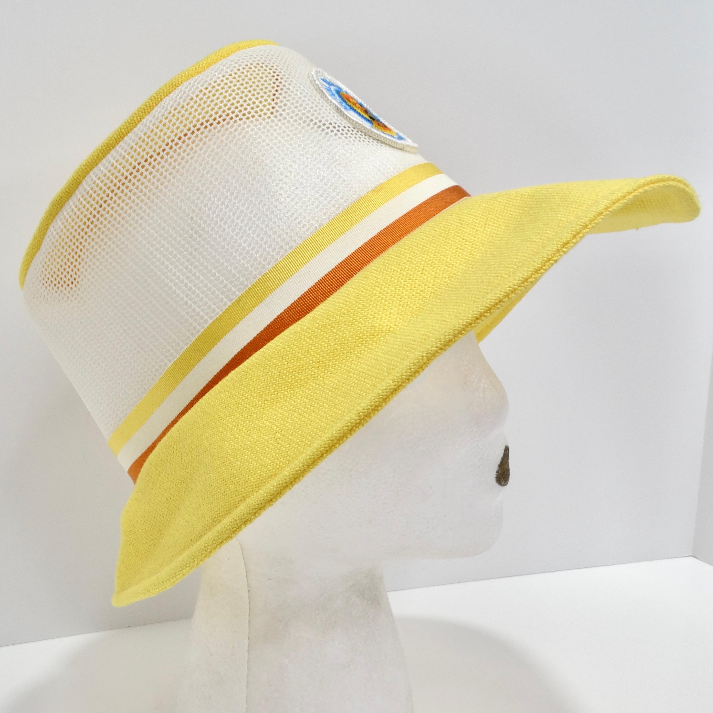 1960s Yellow Mesh Bucket Hat In Excellent Condition In Scottsdale, AZ