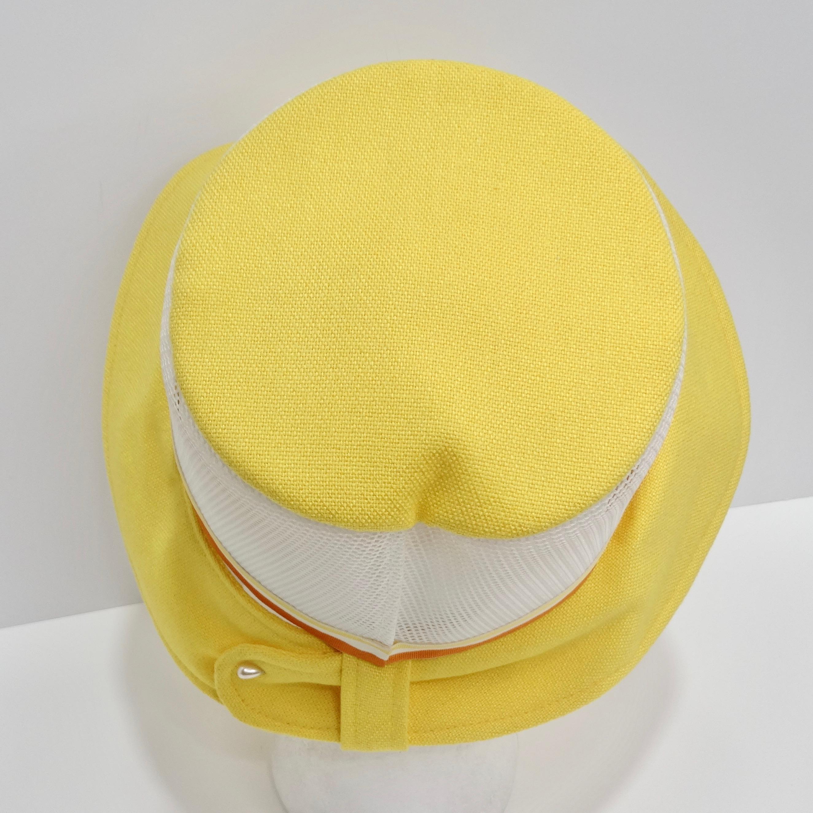 Women's or Men's 1960s Yellow Mesh Bucket Hat