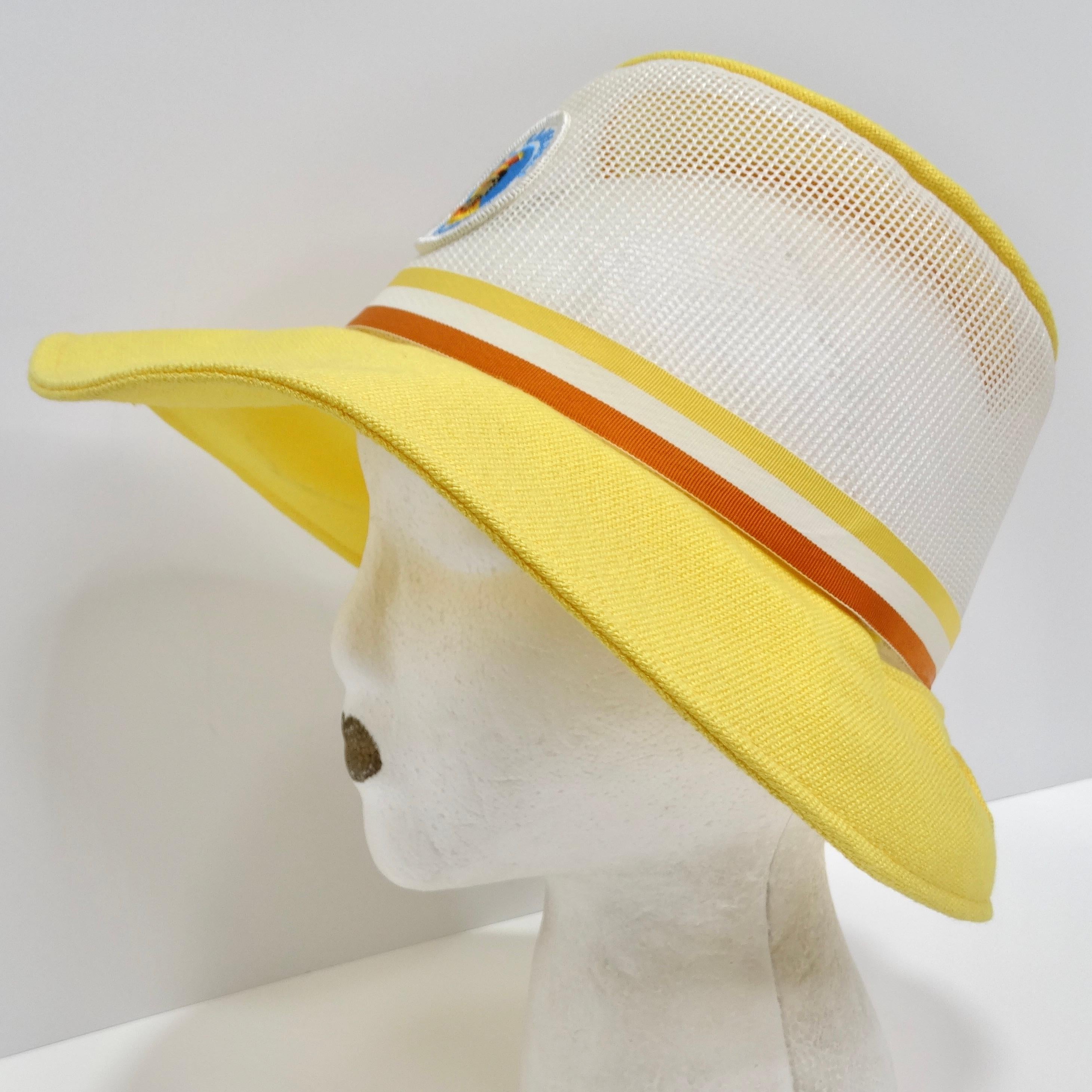 1960s Yellow Mesh Bucket Hat 2