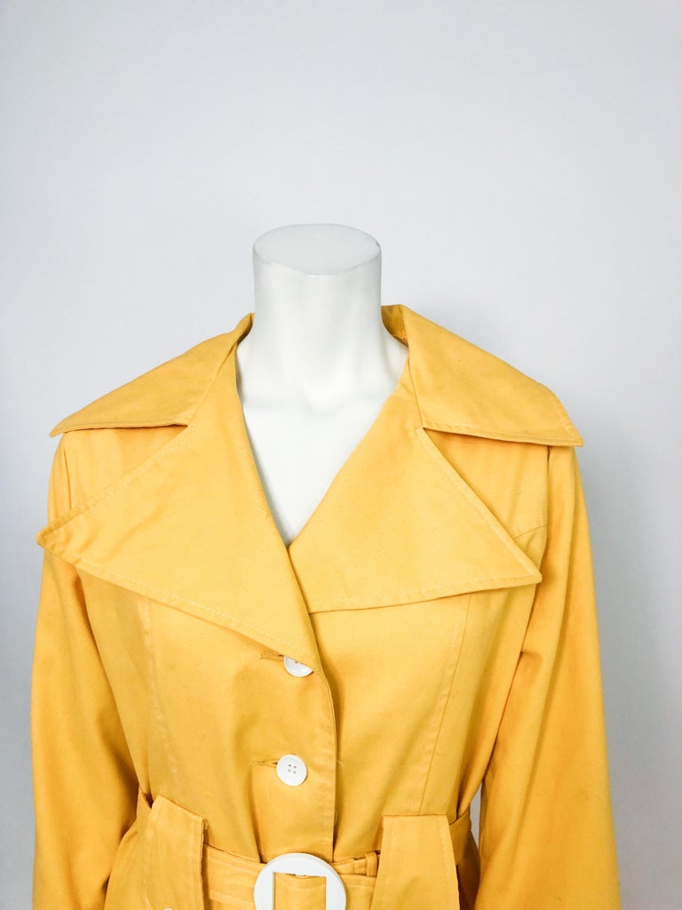 1960s Yellow Mod Trench Jacket at 1stDibs