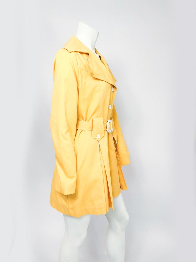1960s Yellow Mod Trench Jacket at 1stDibs