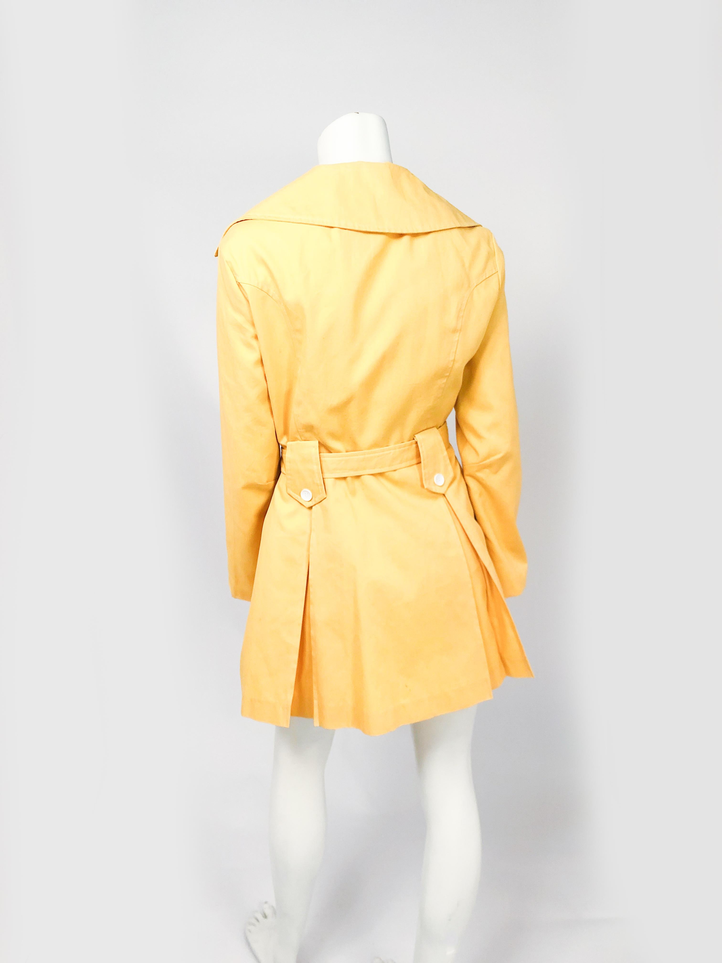 1960s Yellow Mod Trench Jacket 1