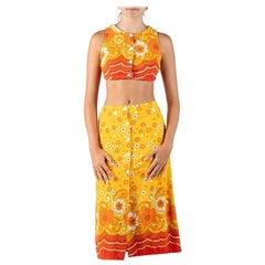 1960S Yellow & Orange Cotton Terry Cloth Ensemble