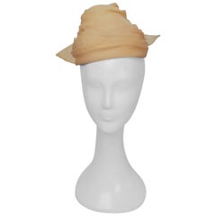 Sombrero turbante de organza amarillo años 60
