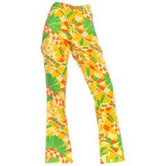 1960S Yellow Psychedelic Cotton Pants