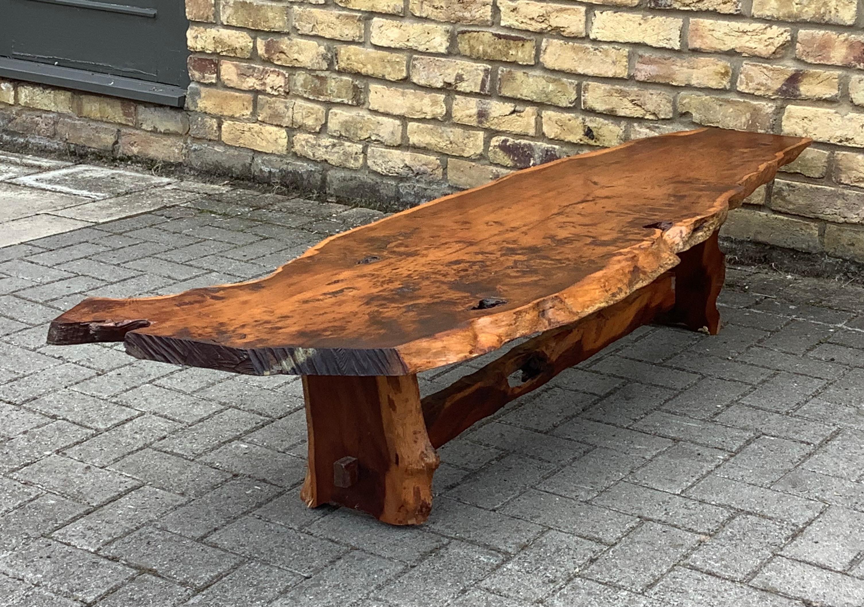 Low stylist coffee table in beautiful Yew wood in the style of the iconic 
designer George nakashima Cc 1960