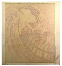 Jeune femme des années 1960 - Drawing de l'école française signé Martinez