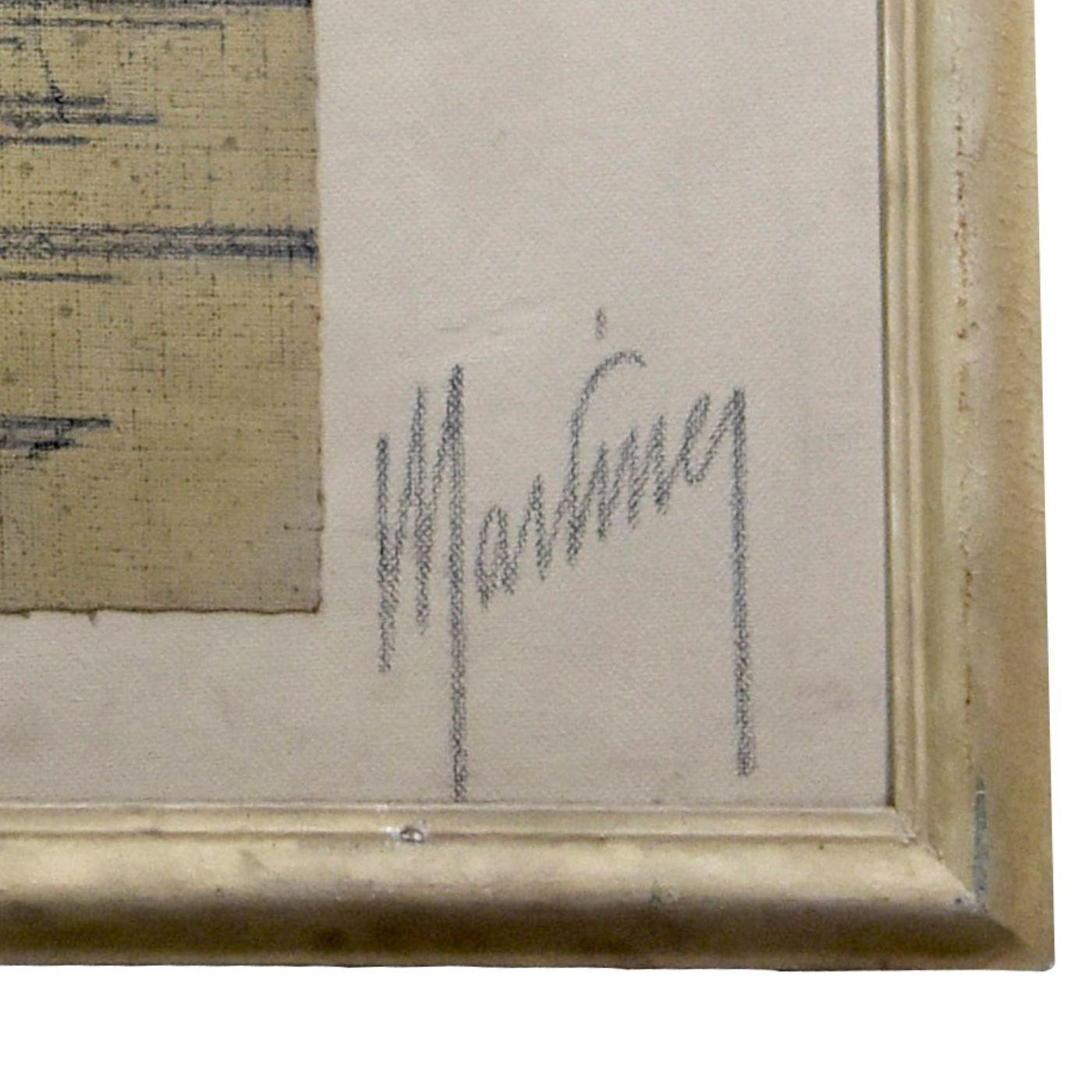 Mid-20th Century 1960's Young Woman French School Drawing Signed Martinez  For Sale